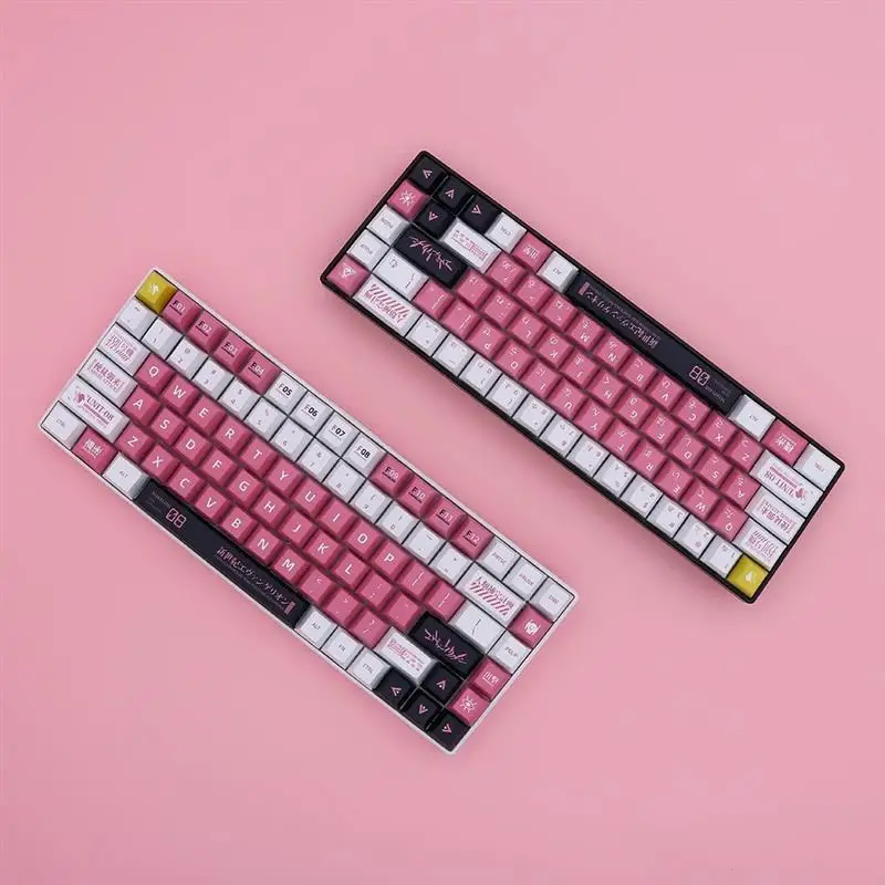 Розовые колпачки для клавиш HIRMXY с вишневым профилем Набор колпачков