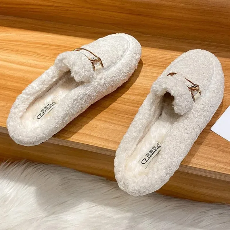Большие размеры 33–42 43 Женские зимние слипоны для девочек Кашемировые туфли на