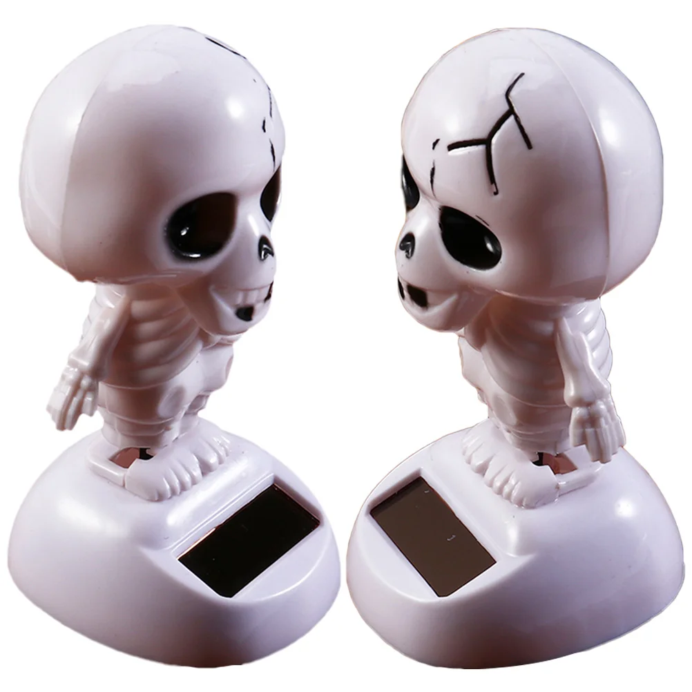 

2 Pcs Figurine Solar Dancing Ghost Decor Halloween Ornament Figurines Car Decorations Accessories