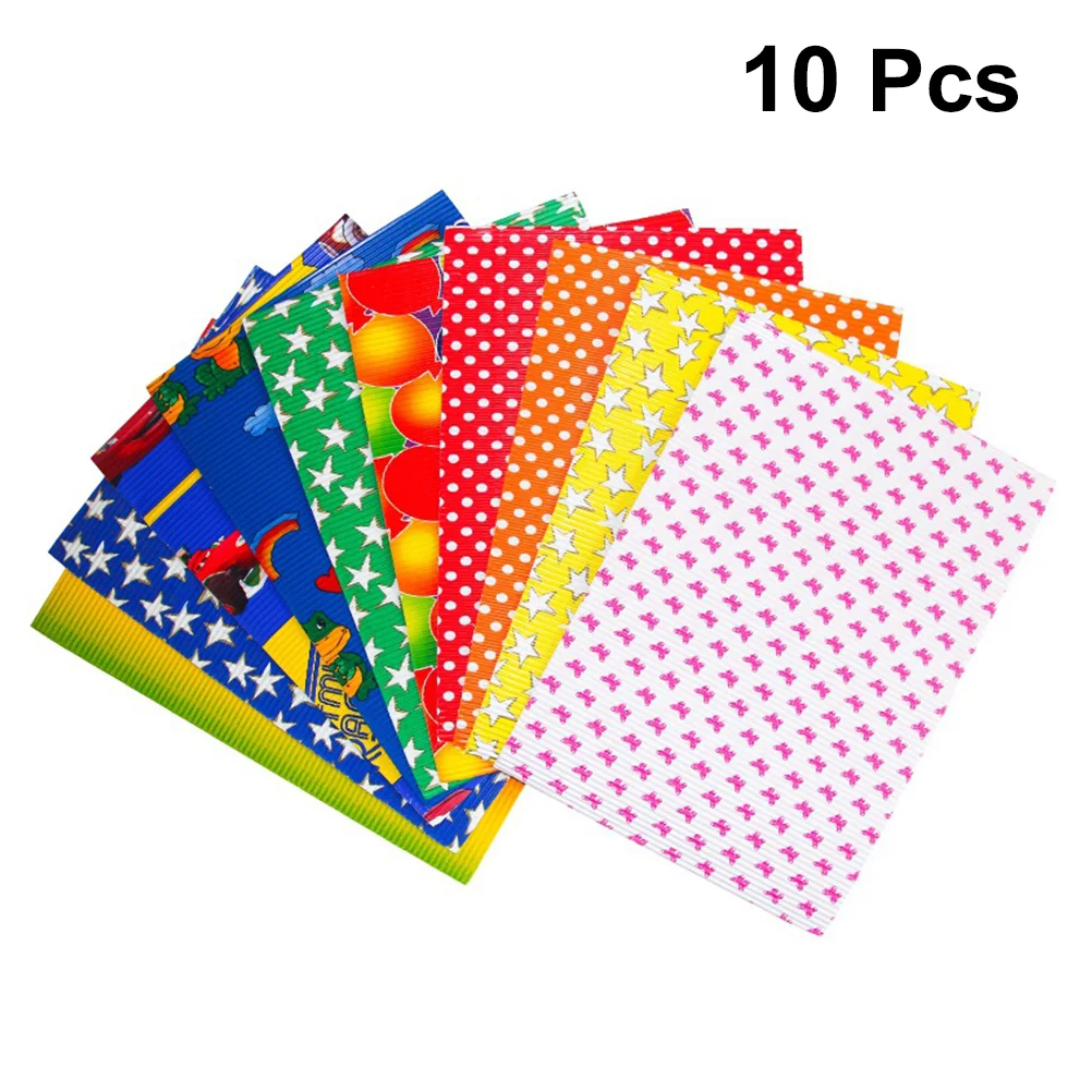 

10 Pcs Origami Papers Handcraft Colored Paper Corrugated Paper for Children Kids