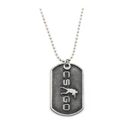 cs go necklace engraving letter counter strike csgo logo dog tag silver color counter strike stainless steel jewelry wholesale