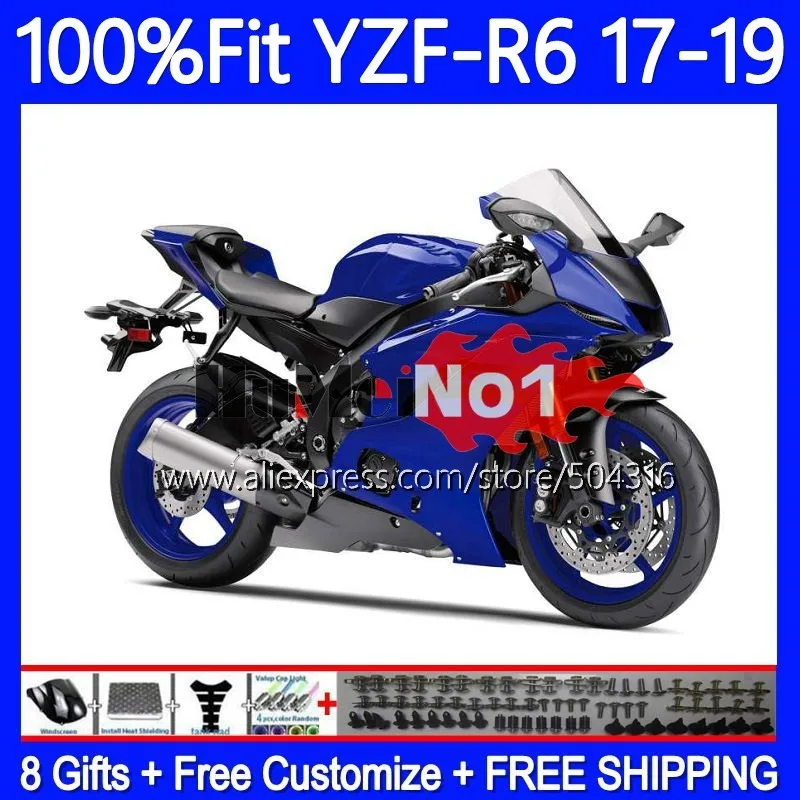 

OEM Корпус для YAMAHA YZF R6 600 R 6 CC YZF600 YZFR6 17 18 19 157MC.0 YZF-R6 2017 2018 2019 инъекция обтекатель глянцевый синий