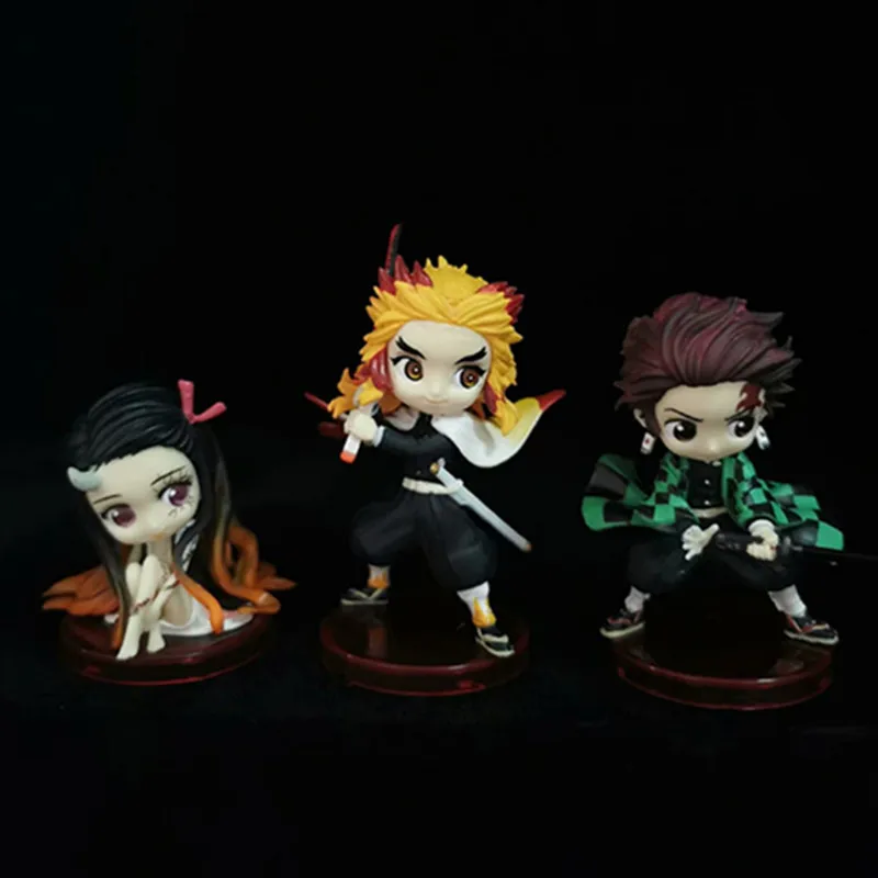 ПВХ Аниме Фигурка дьявольского лезвия Tanjirou Nezuko Zenitsu Inosuke рассекающая демонов