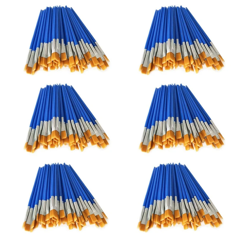 

600 Pcs Flat Paint Brushes Set Kids Nylon Hair Acrylic Small Oil Watercolor Artist Painting Kits