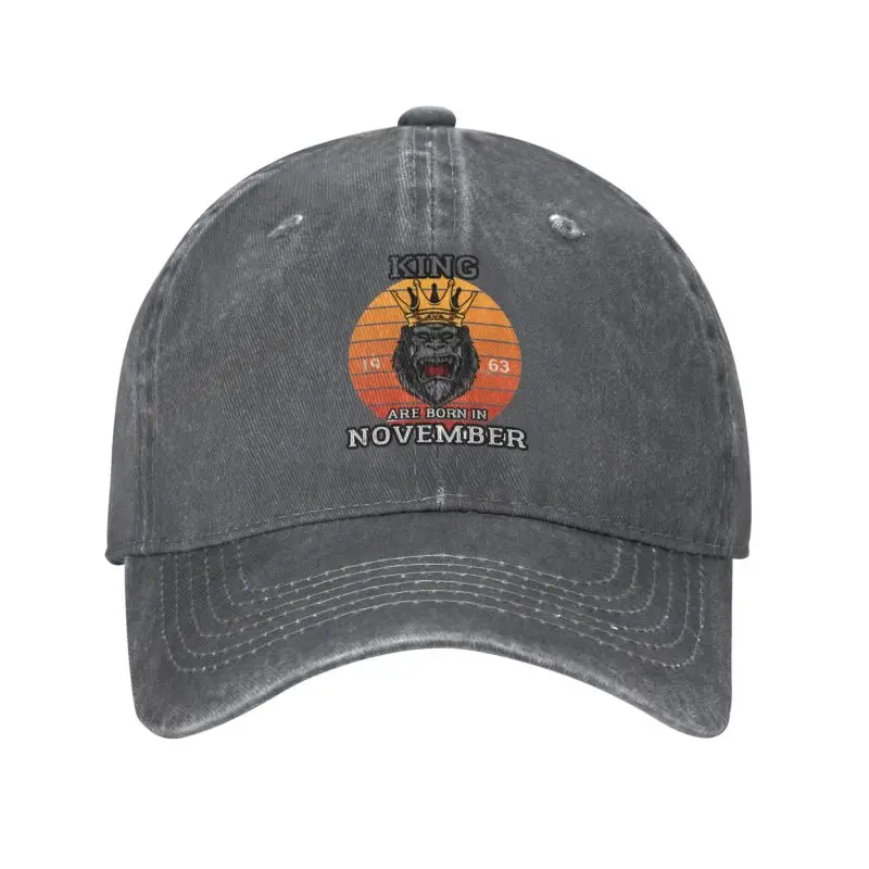 

Cool Cotton King Are Born In November 1963 Baseball Cap Personalized Adult 60 Years Old 60th Birthday Gift Dad Hat Summer