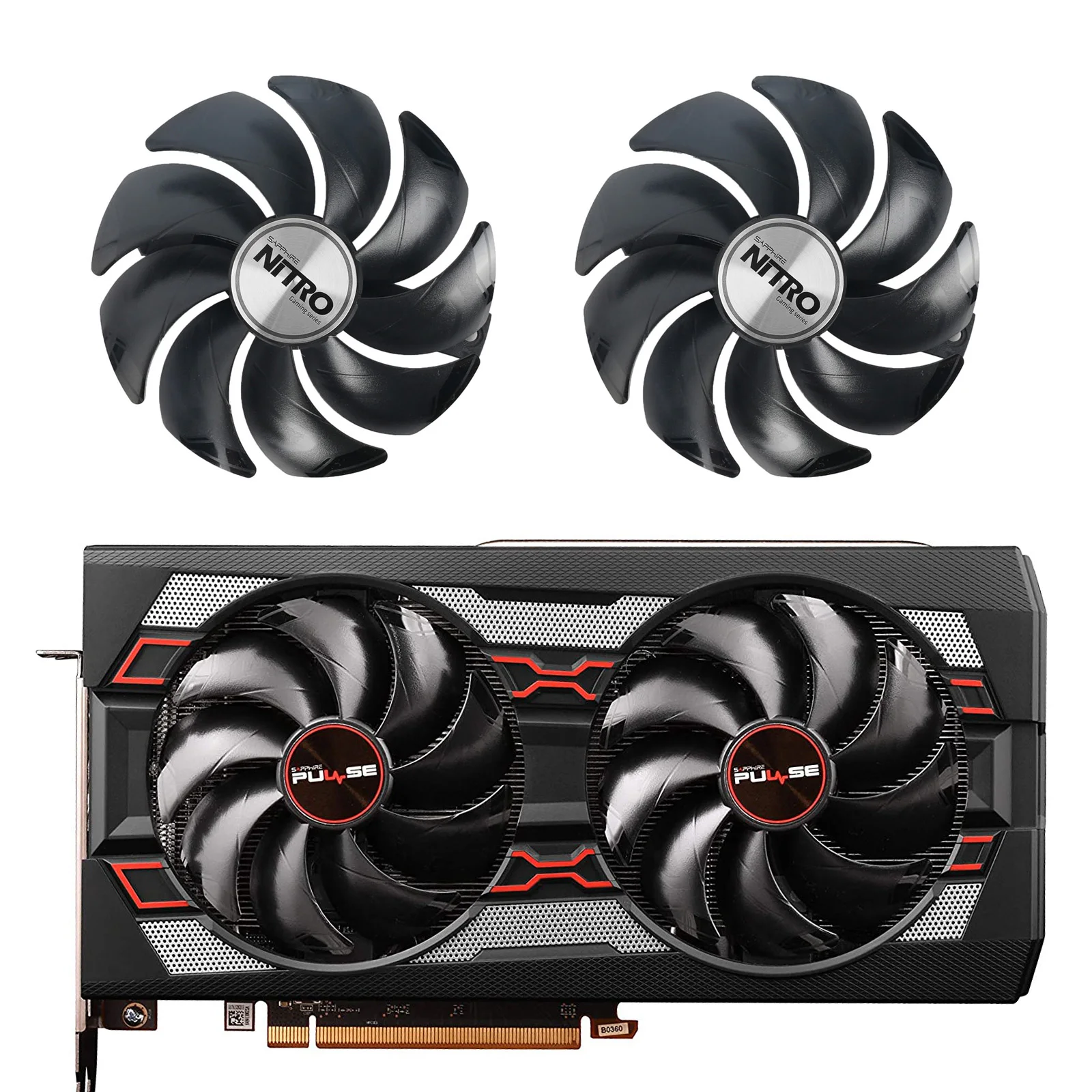 

95mm FD10015M12D 6Pin RX5600 XT Cooling Fan For Sapphire PULSE RX 5500 5600 5700 XT PULSE Graphics Card Replacement Fans