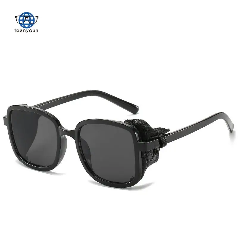 

Teenyoun New Luxury Brand Square Steampunk Style Sunglasses Punk Versatile Glasses Shades Trendy Men's Sun Glasses