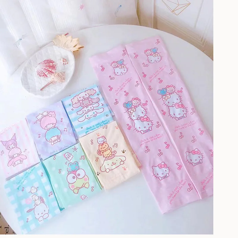 Милые летние тонкие солнцезащитные рукава Sanrio Melody Мультяшные нарукавники для