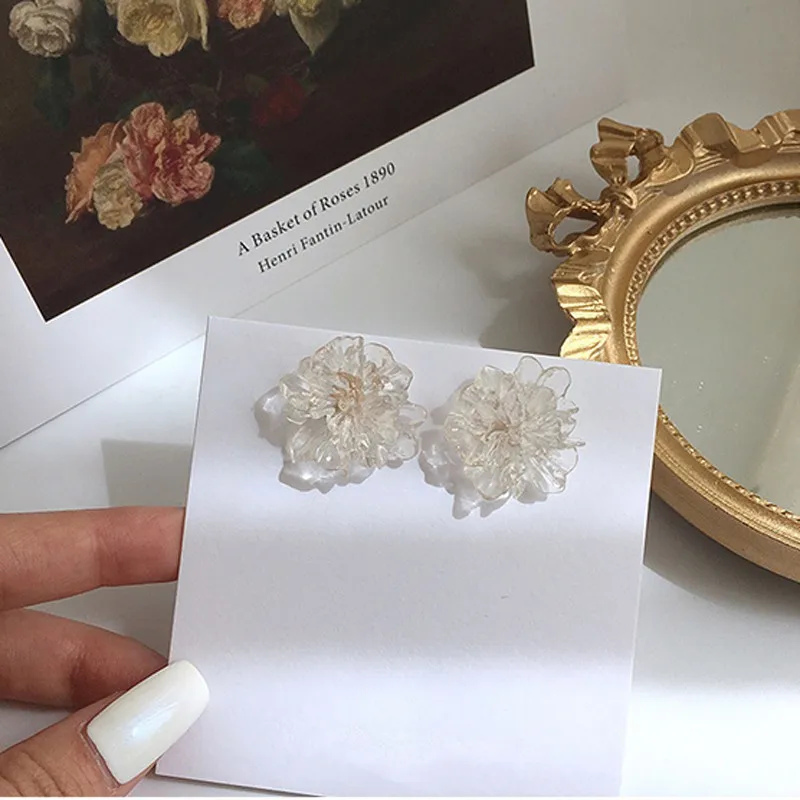 

Dincior S925 Simple Flower Earrings Women Korean