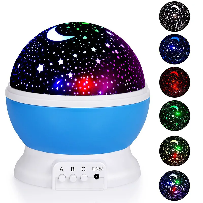 Starry Sky Projector Galaxy USB LED Rotating Night Light Atmospher Colorful Nebula Moon Projector Table Lamp for Home Room Decor