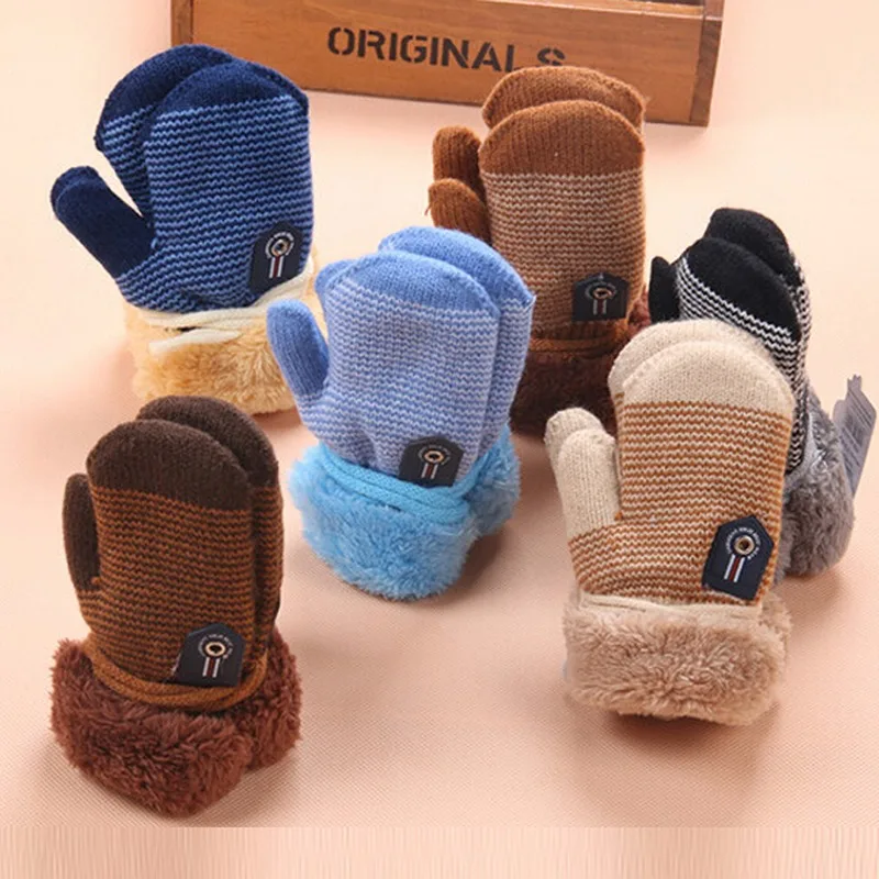 

Baby Gloves Children's Mittens Winter Knitted Gloves Children Warm Rope Mittens For Children 1-3 years old Baby Gloves