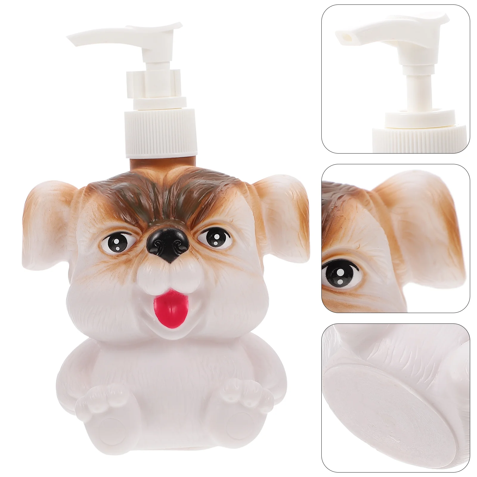 

Stuffed Animal Puppy Lotion Bottle Storage Liquid Container Dormitory Pressing White Melamine Adorable Lovely Child