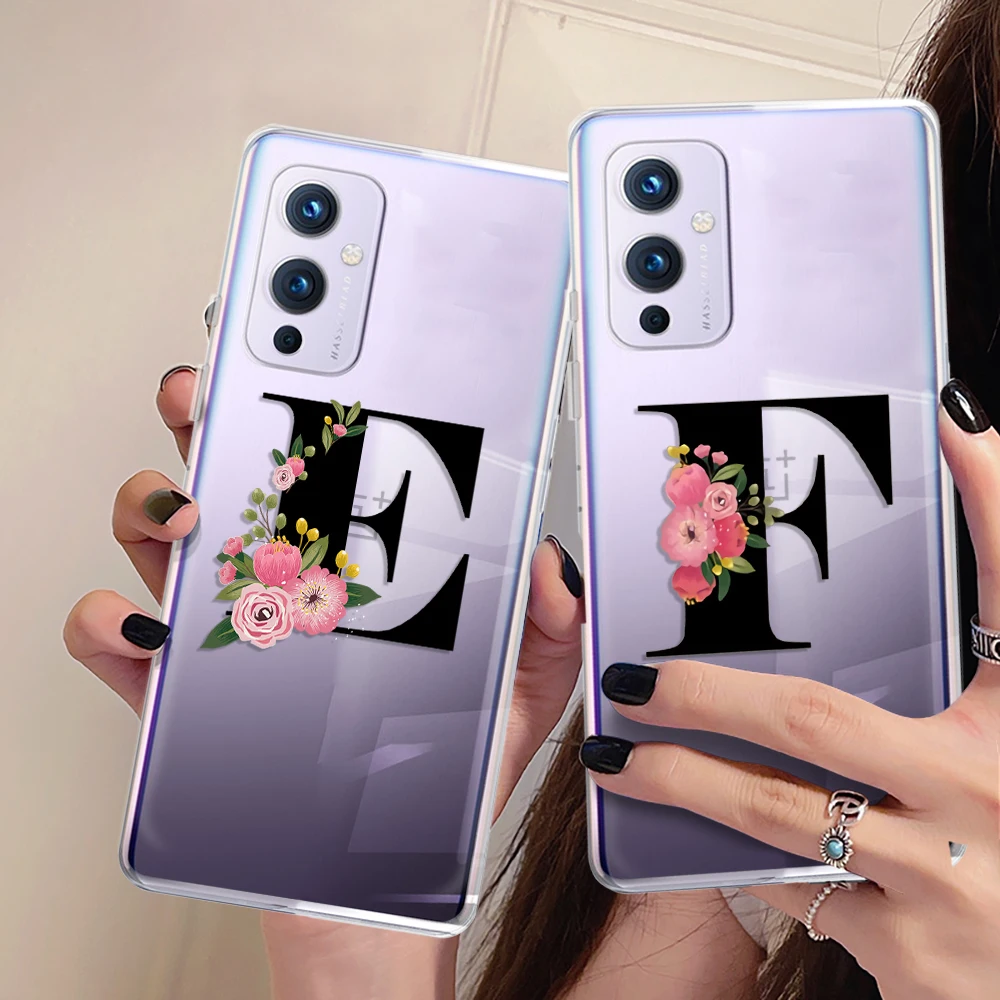 

Flower Letters Case for OnePlus 7Pro 8Pro 9R 9Pro 6 6T 7T 8T Z Nord N20 N10 2 5G N100 10Pro Clear TPU Protection Shell Fundas