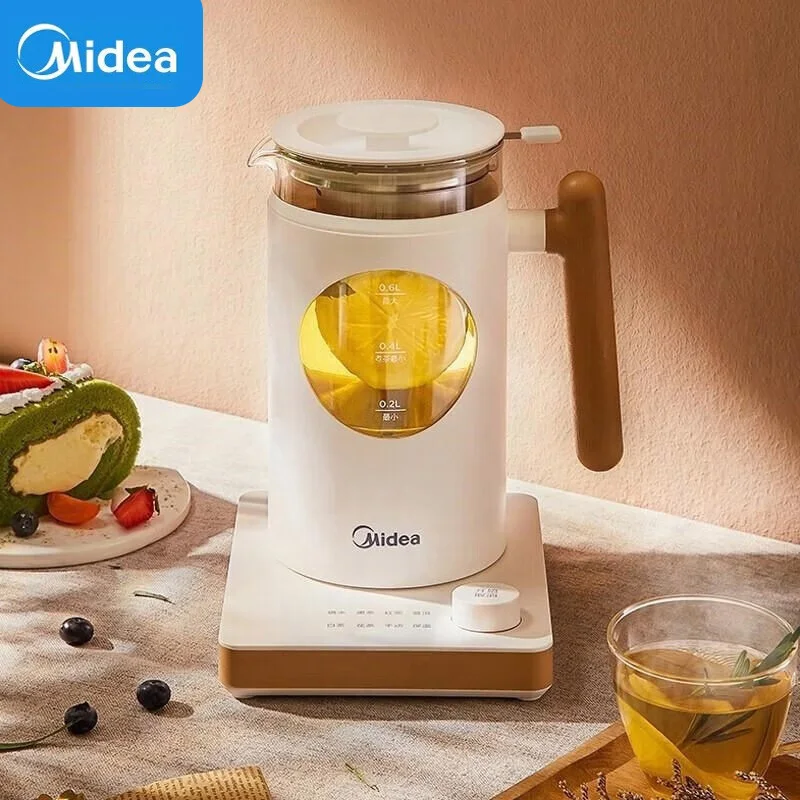 

Электрический чайник Midea 600 мл, мини-чайник, многофункциональный бойлер из боросиликатного стекла, 220 В, домашняя кухонная техника