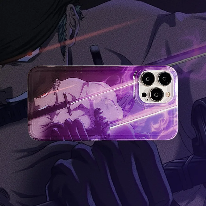 

Anime One Piece Smooth Surface Zoro Fans Art Case for IPhone 11 12 13 14 Pro Max Plus Cartoons Phone Cover Back Shell Toy Gift