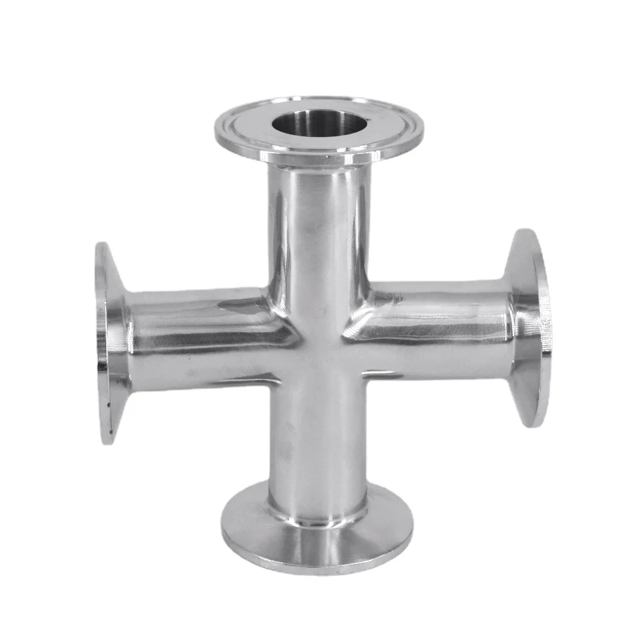 

19mm-108mm Pipe OD x 1.5"/2"/2.5"/3"/4" Tri Clamp Cross 4 Ways Splitter 304/316L Stainless Sanitary Fitting Homebrew Beer Wine