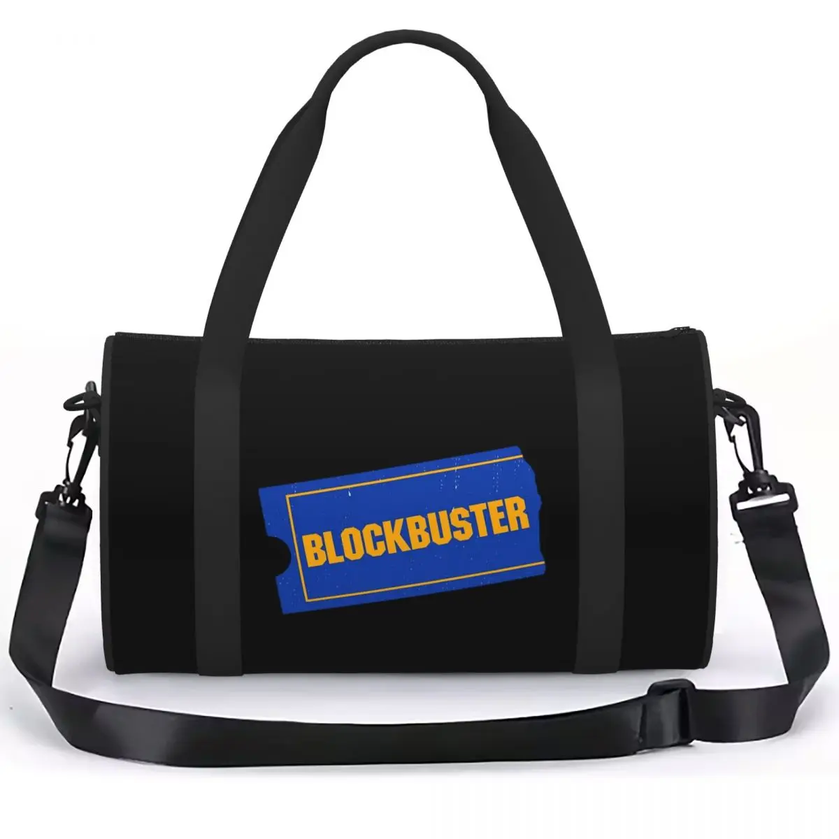 Фото Большая вместительная сумка-даффл с логотипом Blockbuster Video, сумка-тоут, спортивная сумка для фитнеса для мальчиков и девочек №1