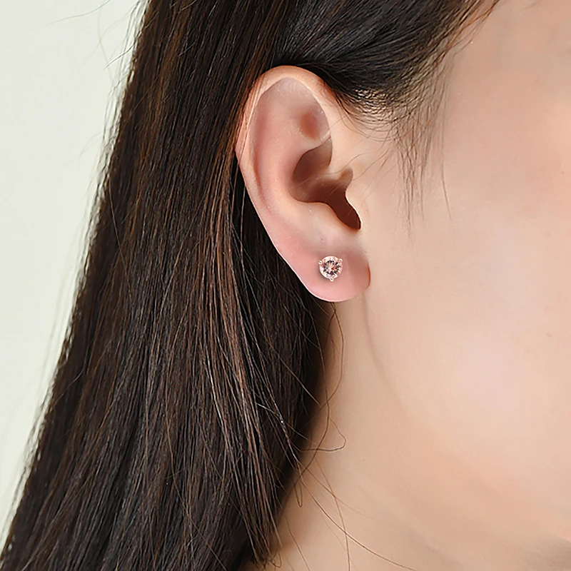 Серьги-гвоздики из настоящего 18-каратного розового золота 7 мм