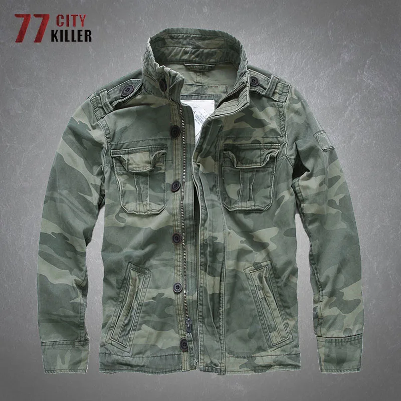 

Men's Camouflage Military Denim Jackets New Casual Cotton Comfortable Multi-pocket Coats Male Army Combat Tactical Jacket Mens