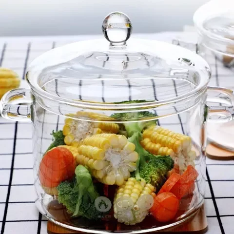 

2023 XINCHEN Household Transparent Glass Soup Pot Kitchen Heat-resistant Porridge Pot Home Glass Bowl Kitchen Cooking Tools Pan