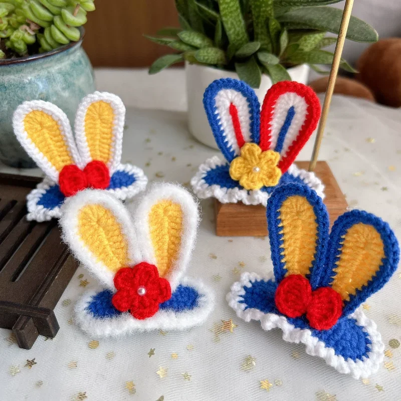 Новая шерстяная заколка ручной работы вязаная крючком для волос милый детский