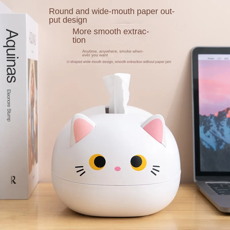 

Kawaii Cat Livingroom Toilet Box Box Bathroom Paper Container Storage Kitchen Napkin For Dormitory Paper Tissue Holder Desktop