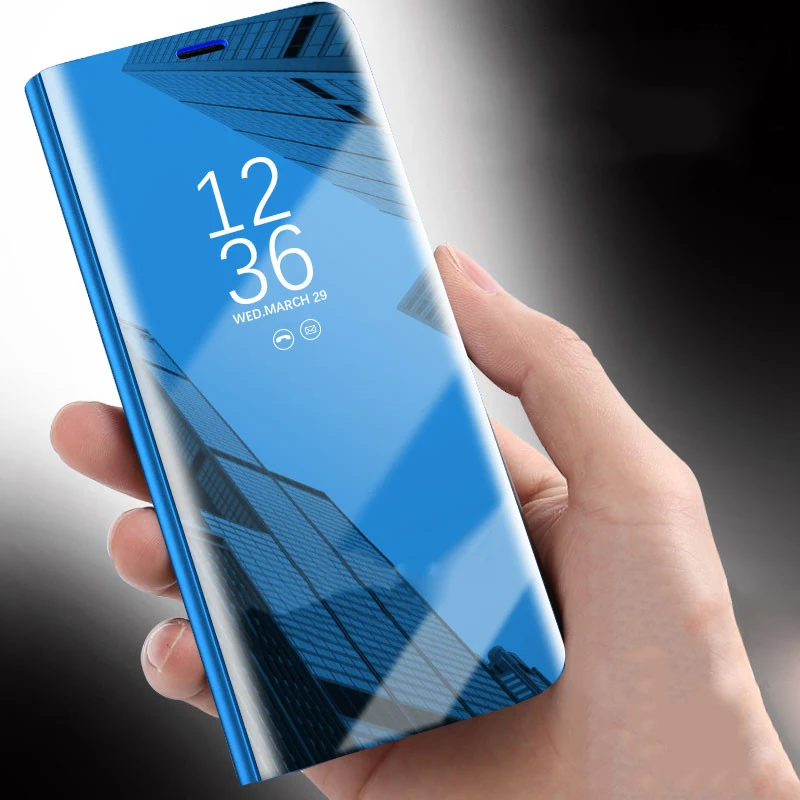 Чехол для Realme 9 Pro Plus 9i Narzo 30 5G Mirror View Smart Flip Cover Stand Holder Realme7 4G 8 C21Y C25 V13 GT Master C11 on