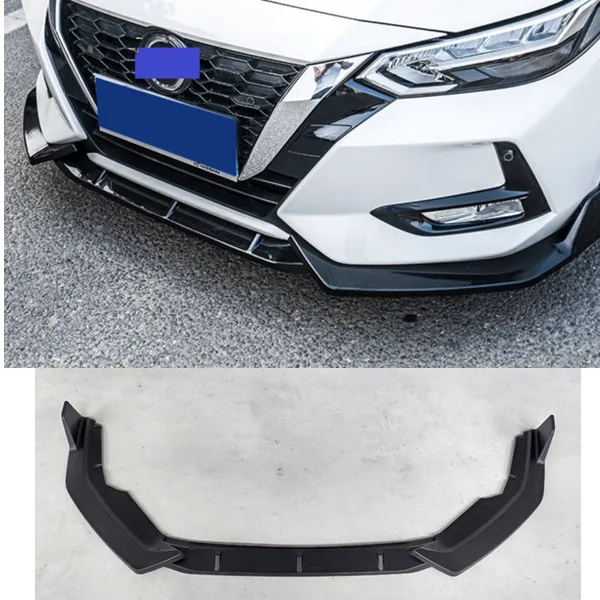 

ABS Front Bumper Lip Lower Side Splitter Spoiler Body Kit Carbon Fiber Look Black For Nissan Sentra Sylphy 2020