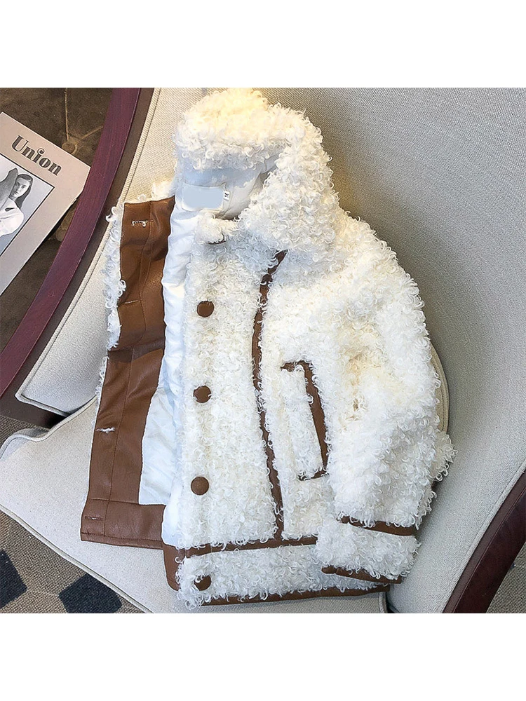 

Aesthetic Luxury Fashion Winter Women Lapel Single-breasted Faux Fur Coat Teddy Jacket Outwear Design Warm Elegant Streetwear