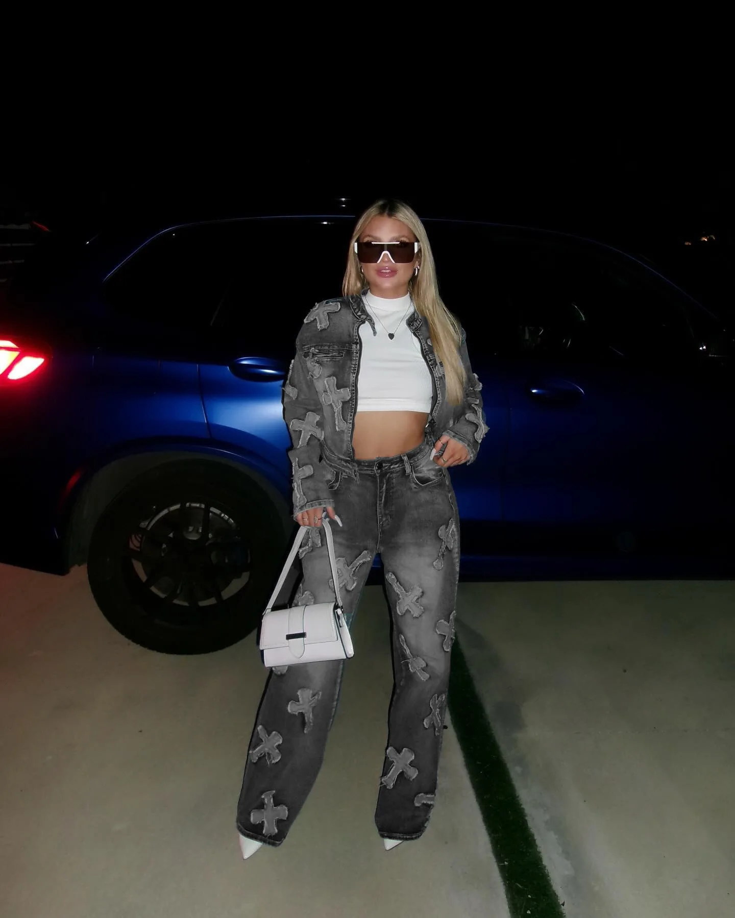 Женские комплекты осенне-зимняя Модная Джинсовая куртка с вышивкой и прямые