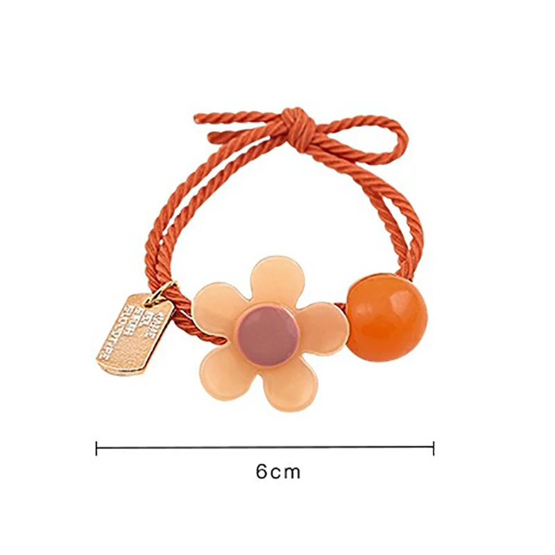 Желейная цветная Цветочная резинка для волос милый простой стиль аксессуары