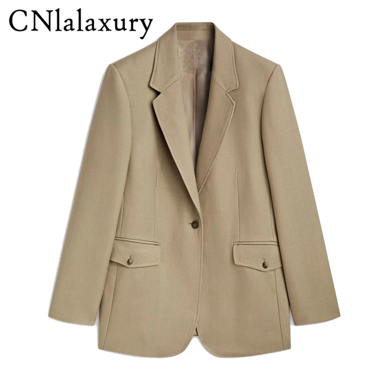 Y2K винтажный повседневный женский пиджак однобортный с v-образным вырезом и