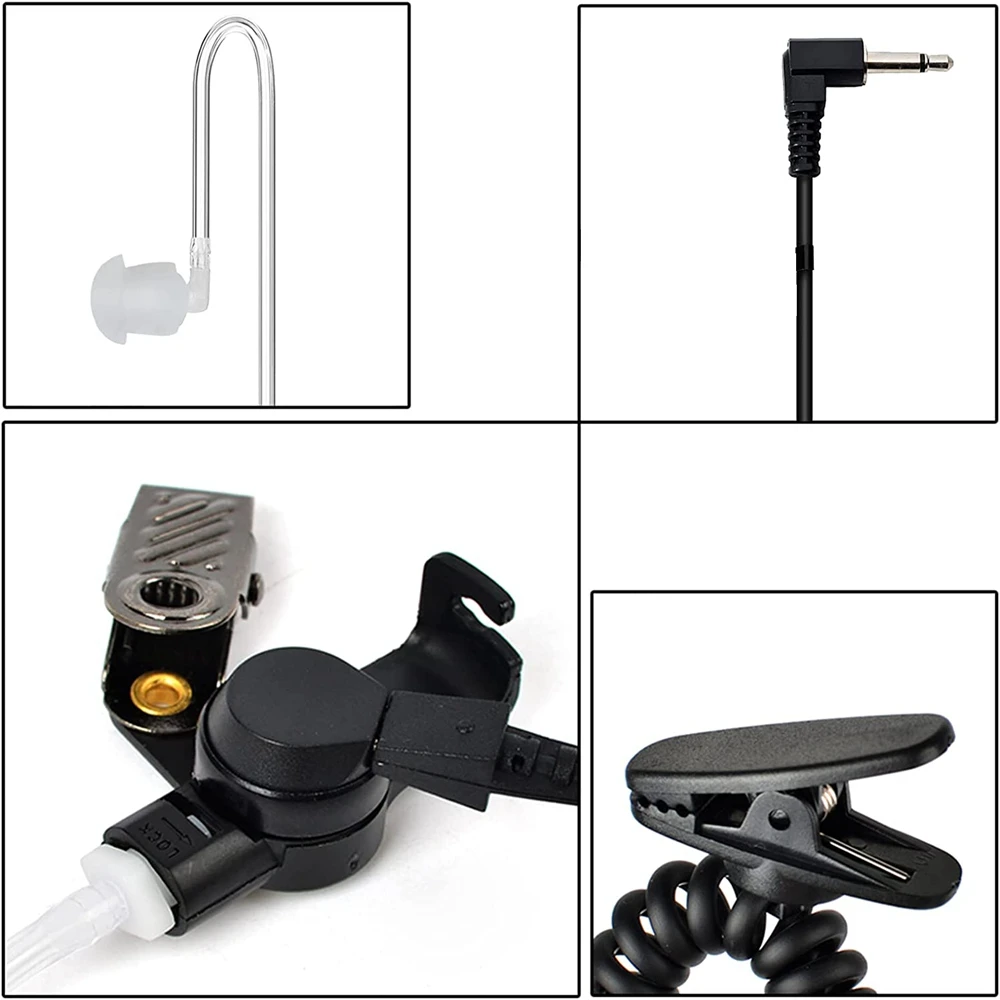 3.5mm 1 Pin Listen Only Surveillance Covert Acoustic Air Tube Earpiece Police Radio Headset Motorola Walkie-talkie Accessories