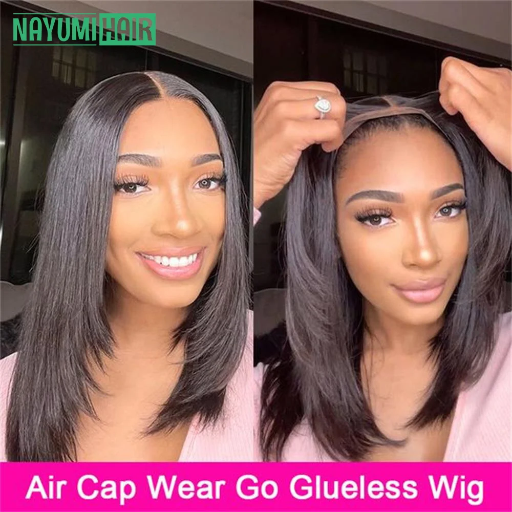 

Glueless Ready to Wear Short Bob Wigs 5x5 Lace Closure Wigs Brazilian Human Hair Pre Plucked Bleached Knots 4x4 Lace Closure Wig