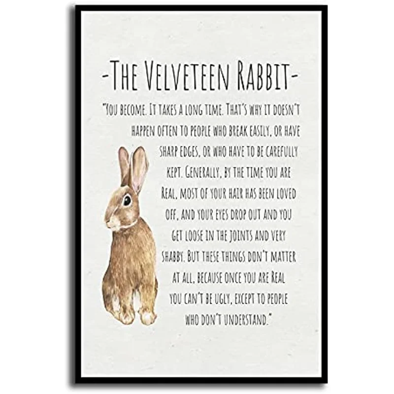 

The Velveteen Rabbit Vintage Nursery Wall Art Print Poster Home Decor Handmade Children Room Gift Baby Shower Inspirational