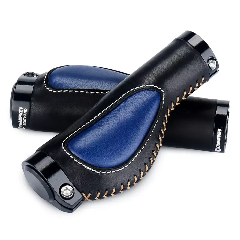 

Bicycle grip cowhide anti-skid shock absorption MTB road bike lock on handlebar grips leather for brompton grip