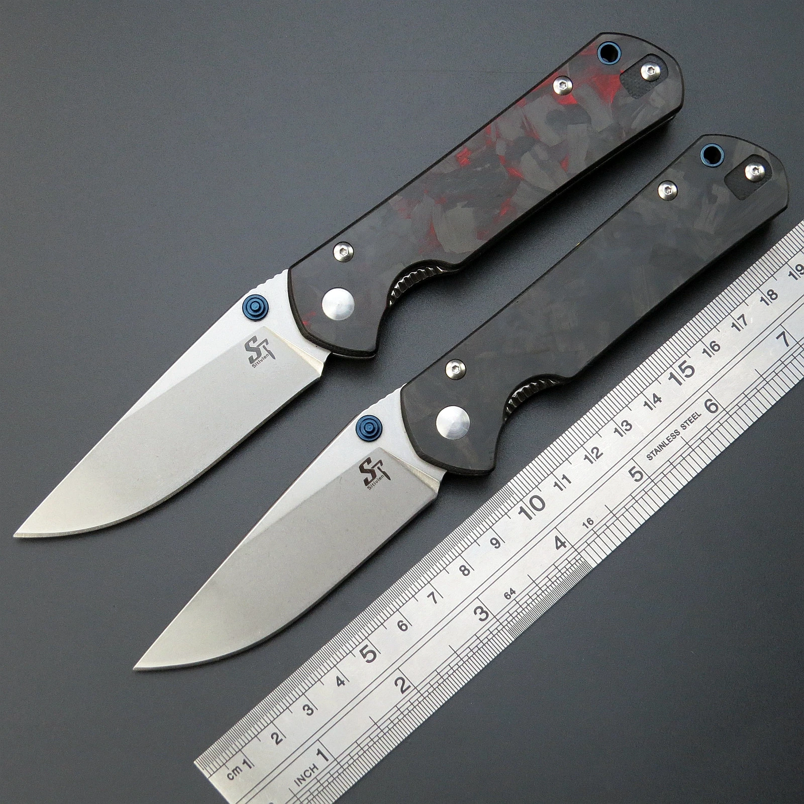 Складной карманный нож Лидер продаж ST8 двухцветный из углеродного волокна для