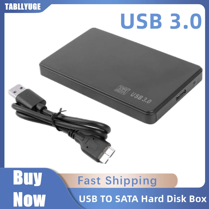 Чехол для жесткого диска 2,5 дюйма, USB 3,0 на SATA, 5 Гбит/с, с кабелем USB 3,0