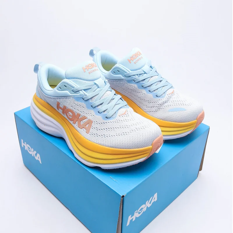 Original Bondi 8 Men and Women Lightweight Running Shoes Elastic Cushioning Road Running Sneakers Breathable Outdoor Sneakers