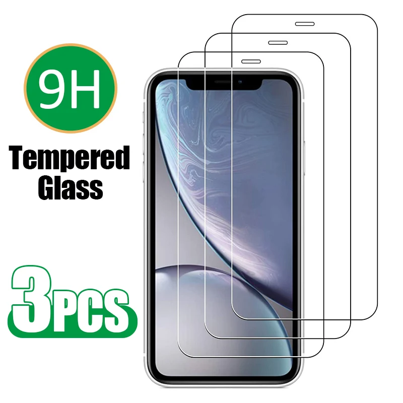 

Защитное стекло для iPhone 11 12 Pro Max XS XR 7 8 6s Plus SE, пленка для экрана для iPhone 13 Mini 11 Pro Max, закаленное стекло, 3 шт.