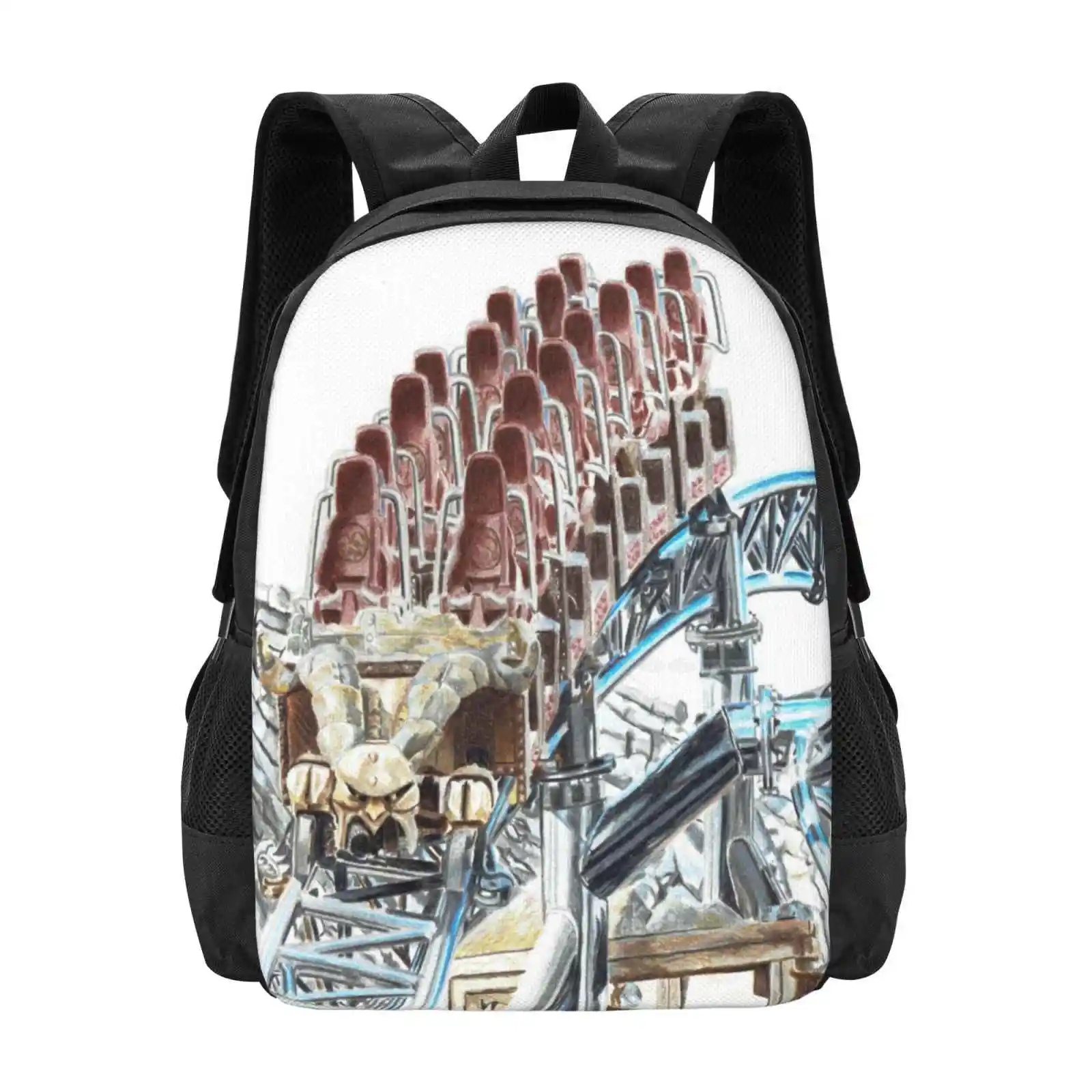 

Taron At Phantasialand Teen College Student Backpack Pattern Design Bags Taron Theme Park Germany Phantasialand Launch Roller