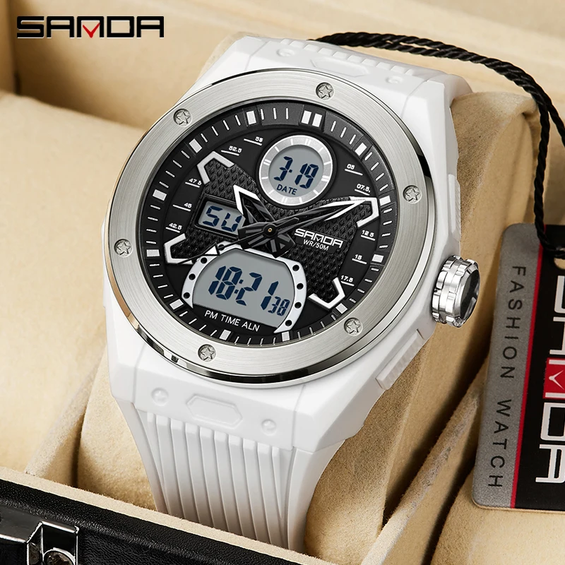 

SANDA Top Brand New Military Watch Dual Display Men Sports Watches G Style LED Digital Military Waterproof Watches Reloj Hombre