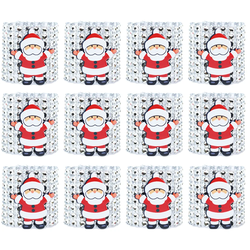 

Napkin Rings Ring Serviette Santa Christmas Dining Table Holders Buckle Mini