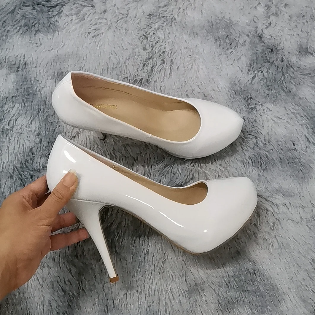 

2022 New Women Pumps Autumn Round Toes High Heels Fashion Sexy 12cm Heels Banquet Wedding Shoes Platform Women Shoes Plus Size
