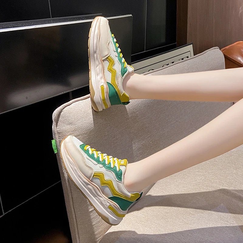 Женские теннисные туфли дышащие кроссовки на спортивной платформе для женщин