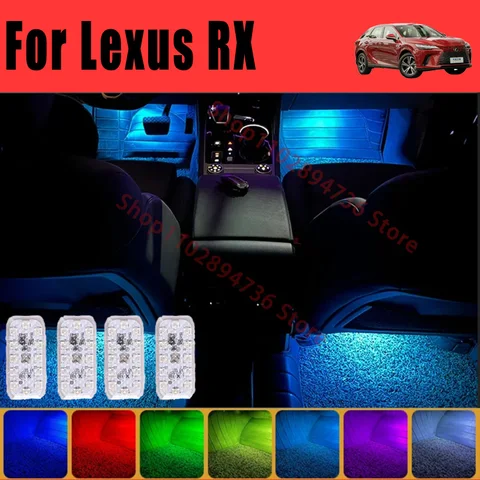 RGB Footwell багажное отделение, автомобильная лампа для сидений, для Lexus RX, атмосферная декоративная лампа