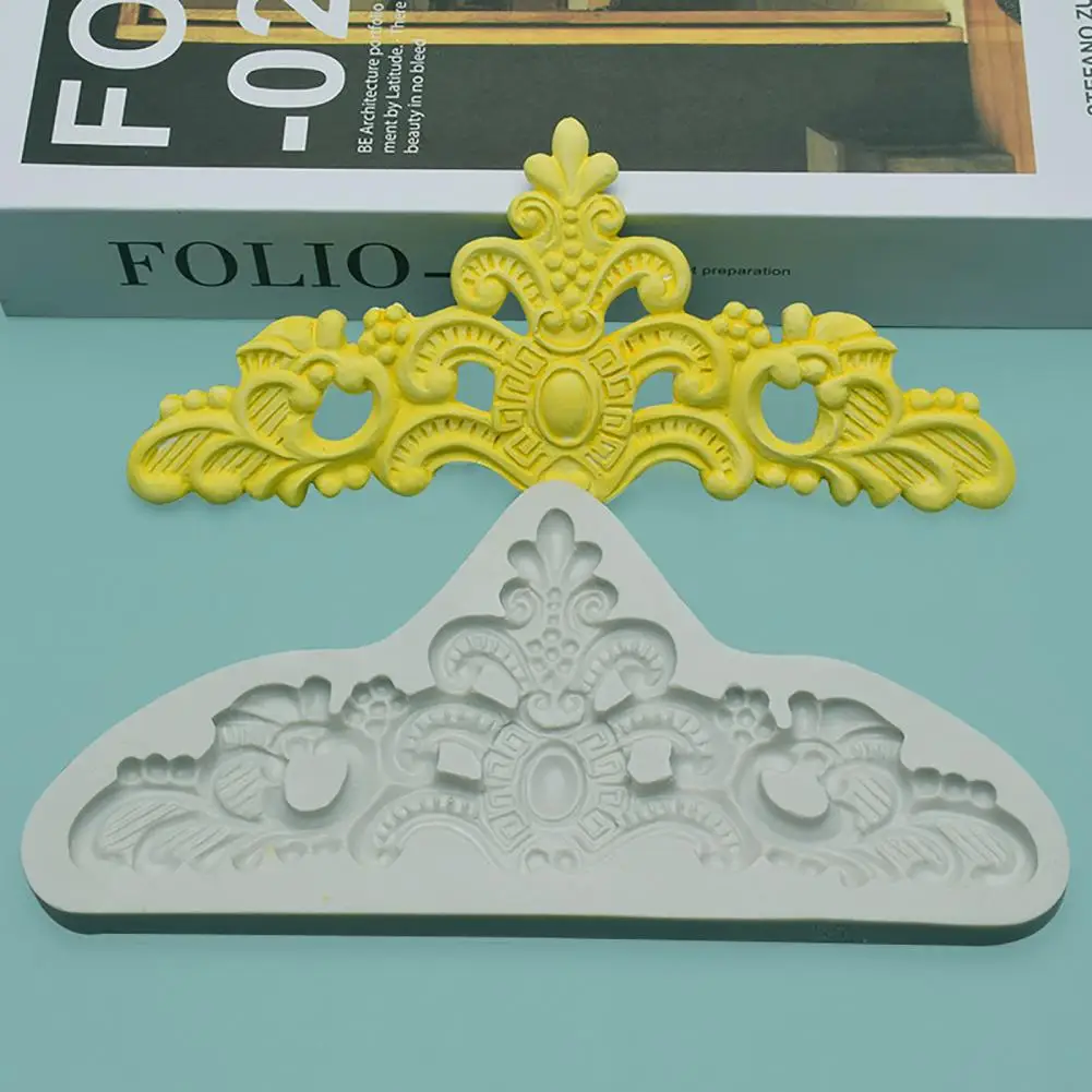 

Excellent Silicone Mold Food Grade Baroque Crown Shape Embossment Mould Cake Decoration Safe Cake Mold for Bakery