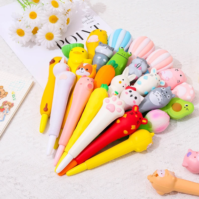 

1PC 0.5MM Novelty Cartoon Stress Relieve Squishy Gel Pen Signature Squeeze Foam Pen Cute School Office Supplies Gift Stationery