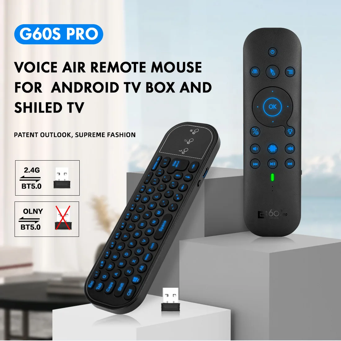 

Пульт-аэромышь G60S Pro, 2,4 ГГц, Bluetooth, ИК
