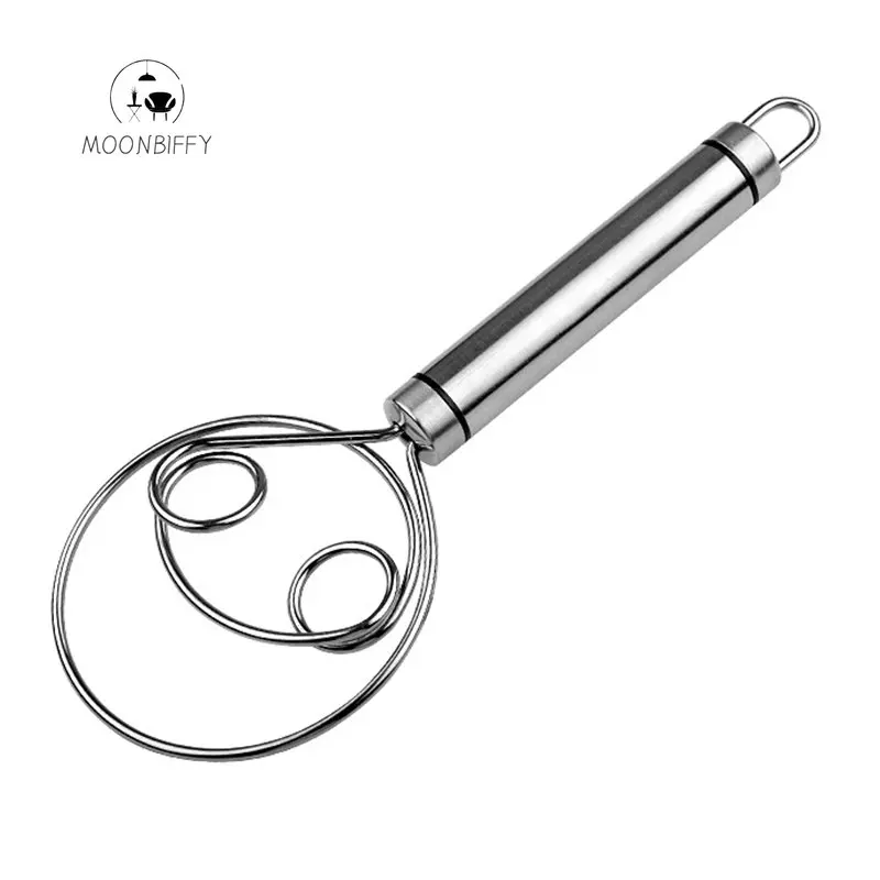 201 Stainless Steel Mixer Binocular Coil Mixer Baking Tools Egg Beater Manual Dough Beater Powder Mixer Kitchen Gadgets